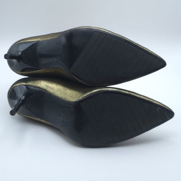 ZARA METALLIC Size 6 Thin Heel‎ Ankle Boots Gold Size 36 3143/010 - Picture 12 of 12